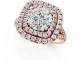 Rose gold Double Halo Round Cut Pave Split Shank Prong Set Ring_19