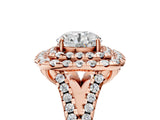 Rose gold Double Halo Round Cut Pave Split Shank Prong Set Ring_23