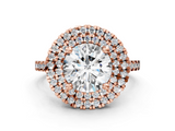 Rose gold Double Halo Round Diamond Pave Band with Four-Prong Setting_62