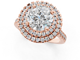 Rose gold Double Halo Round Diamond Pave Band with Four-Prong Setting_63