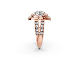 Rose gold Double Halo Round Diamond Split Shank Prong Setting Ring_8