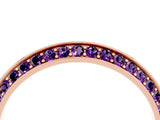 Rose gold Double Row Pavé Round Amethyst Eternity Band with Channel Setting_10