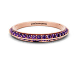 Rose gold Double Row Pavé Round Amethyst Eternity Band with Channel Setting_6