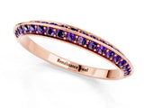 Rose gold Double Row Pavé Round Amethyst Eternity Band with Channel Setting_7