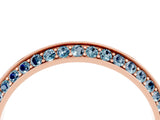 Rose gold Double Row Pavé Round Aquamarine Eternity Band with Channel Setting_10