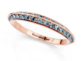 Rose gold Double Row Pavé Round Aquamarine Eternity Band with Channel Setting_7