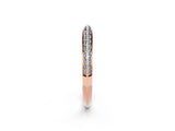 Rose gold Double Row Pavé Round Aquamarine Eternity Band with Channel Setting_8