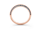 Rose gold Double Row Pavé Round Aquamarine Eternity Band with Channel Setting_9