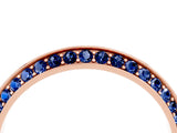 Rose gold Double Row Pavé Round Blue Sapphire Eternity Band with Channel Setting_10