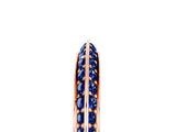 Rose gold Double Row Pavé Round Blue Sapphire Eternity Band with Channel Setting_11
