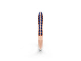 Rose gold Double Row Pavé Round Blue Sapphire Eternity Band with Channel Setting_8