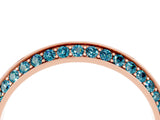 Rose gold Double Row Pavé Round Blue Topaz Eternity Band with Channel Setting_10