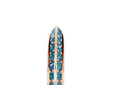 Rose gold Double Row Pavé Round Blue Topaz Eternity Band with Channel Setting_11