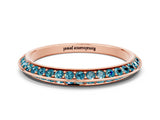 Rose gold Double Row Pavé Round Blue Topaz Eternity Band with Channel Setting_15