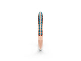 Rose gold Double Row Pavé Round Blue Topaz Eternity Band with Channel Setting_17