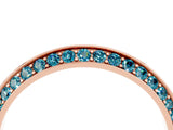 Rose gold Double Row Pavé Round Blue Topaz Eternity Band with Channel Setting_19