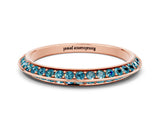 Rose gold Double Row Pavé Round Blue Topaz Eternity Band with Channel Setting_27