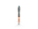 Rose gold Double Row Pavé Round Blue Topaz Eternity Band with Channel Setting_29