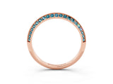 Rose gold Double Row Pavé Round Blue Topaz Eternity Band with Channel Setting_9