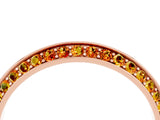 Rose gold Double Row Pavé Round Citrine Eternity Band with Channel Setting_22