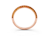 Rose gold Double Row Pavé Round Citrine Eternity Band with Channel Setting_33