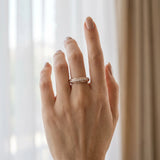 Rose gold Double Row Pavé Round Diamond Channel Set Band_24
