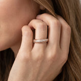 Rose gold Double Row Pavé Round Diamond Channel Set Band_26