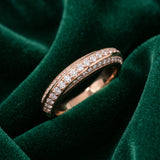 Rose gold Double Row Pavé Round Diamond Channel Set Band_27