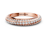 Rose gold Double Row Pavé Round Diamond Channel Set Band_4