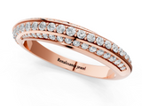 Rose gold Double Row Pavé Round Diamond Channel Set Band_5