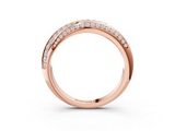 Rose gold Double Row Pavé Round Diamond Channel Set Band_7