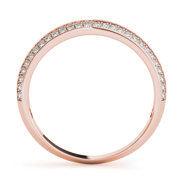 Rose gold Double Row Pavé Round Diamond Eternity Band with Channel Setting 1