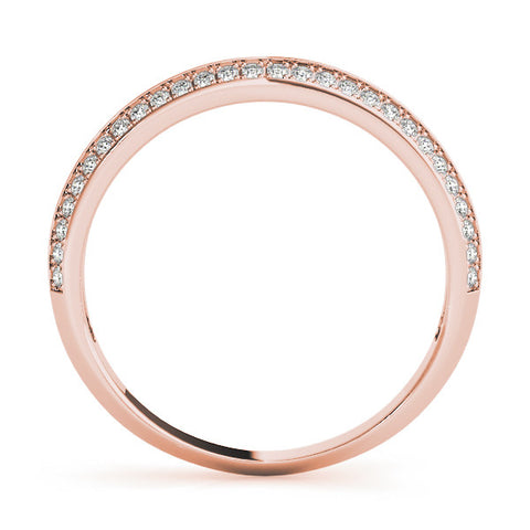 Rose gold Double Row Pavé Round Diamond Eternity Band with Channel Setting 1