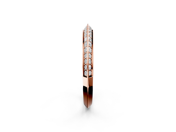 Rose gold Double Row Pavé Round Diamond Eternity Band with Channel Setting