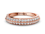 Rose gold Double Row Pavé Round Diamond White Gold Band with Shared Prong Setting_21