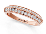 Rose gold Double Row Pavé Round Diamond White Gold Band with Shared Prong Setting_22