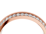 Rose gold Double Row Pavé Round Diamond White Gold Band with Shared Prong Setting_25
