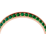 Rose gold Double Row Pavé Round Emerald Eternity Band with Channel Setting_10
