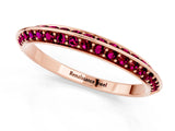 Rose gold Double Row Pavé Round Garnet Eternity Band with Channel Setting_7