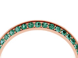 Rose gold Double Row Pavé Round Green Sapphire Eternity Band with Channel Setting_10
