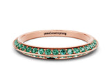Rose gold Double Row Pavé Round Green Sapphire Eternity Band with Channel Setting_6