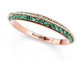Rose gold Double Row Pavé Round Green Sapphire Eternity Band with Channel Setting_7