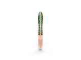 Rose gold Double Row Pavé Round Green Sapphire Eternity Band with Channel Setting_8