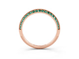 Rose gold Double Row Pavé Round Green Sapphire Eternity Band with Channel Setting_9