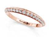 Rose gold Double Row Pavé Round Moissanite Eternity Band with Channel Setting_7
