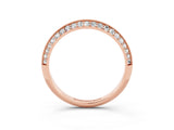 Rose gold Double Row Pavé Round Moissanite Eternity Band with Channel Setting_9