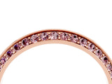 Rose gold Double Row Pavé Round Morganite Eternity Band with Channel Setting_10