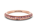 Rose gold Double Row Pavé Round Morganite Eternity Band with Channel Setting_6