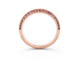 Rose gold Double Row Pavé Round Morganite Eternity Band with Channel Setting_9