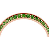 Rose gold Double Row Pavé Round Peridot Eternity Band with Channel Setting_10